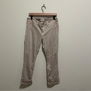 Hudson Jeans Women's khaki Ginny crop straight cuff pants flap pocket